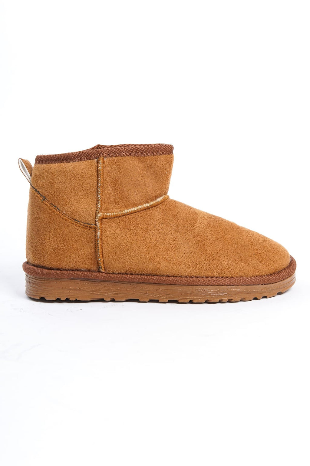 JOLIE Bağcıksız Düz Taban İçi Kürklü Kısa Süet Kadın Bot STT - Taba