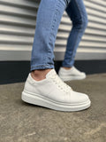 JY151 Boost Bağcıklı Cilt Erkek Günlük Sneaker Ayakkabı CBT - Beyaz