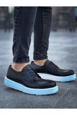 CH001 Classic Lace Erkek Günlük Bağcıklı Cilt Klasik Ayakkabı CBT - Siyah