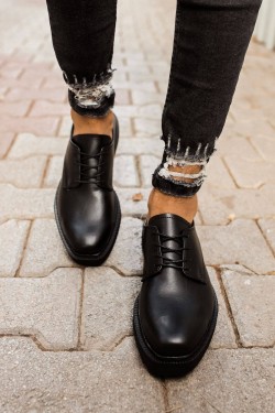 CH001 Classic Lace Erkek Günlük Bağcıklı Cilt Klasik Ayakkabı CST - Siyah CH001 Classic Lace Erkek Günlük Bağcıklı Cilt Klasik Ayakkabı CST - Siyah