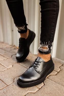 CH001 Classic Lace Erkek Günlük Bağcıklı Cilt Klasik Ayakkabı CST - Siyah CH001 Classic Lace Erkek Günlük Bağcıklı Cilt Klasik Ayakkabı CST - Siyah