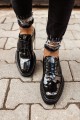 CH001 Classic Lace Erkek Günlük Bağcıklı Rugan Klasik Ayakkabı RST - Siyah