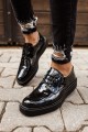 CH001 Classic Lace Erkek Günlük Bağcıklı Rugan Klasik Ayakkabı RST - Siyah