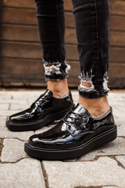 CH001 Classic Lace Erkek Günlük Bağcıklı Rugan Klasik Ayakkabı RST - Siyah CH001 Classic Lace Erkek Günlük Bağcıklı Rugan Klasik Ayakkabı RST - Siyah