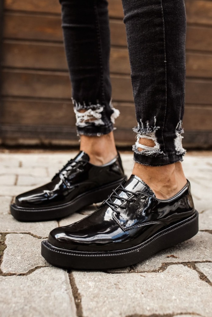 CH001 Classic Lace Erkek Günlük Bağcıklı Rugan Klasik Ayakkabı RST - Siyah CH001 Classic Lace Erkek Günlük Bağcıklı Rugan Klasik Ayakkabı RST - Siyah