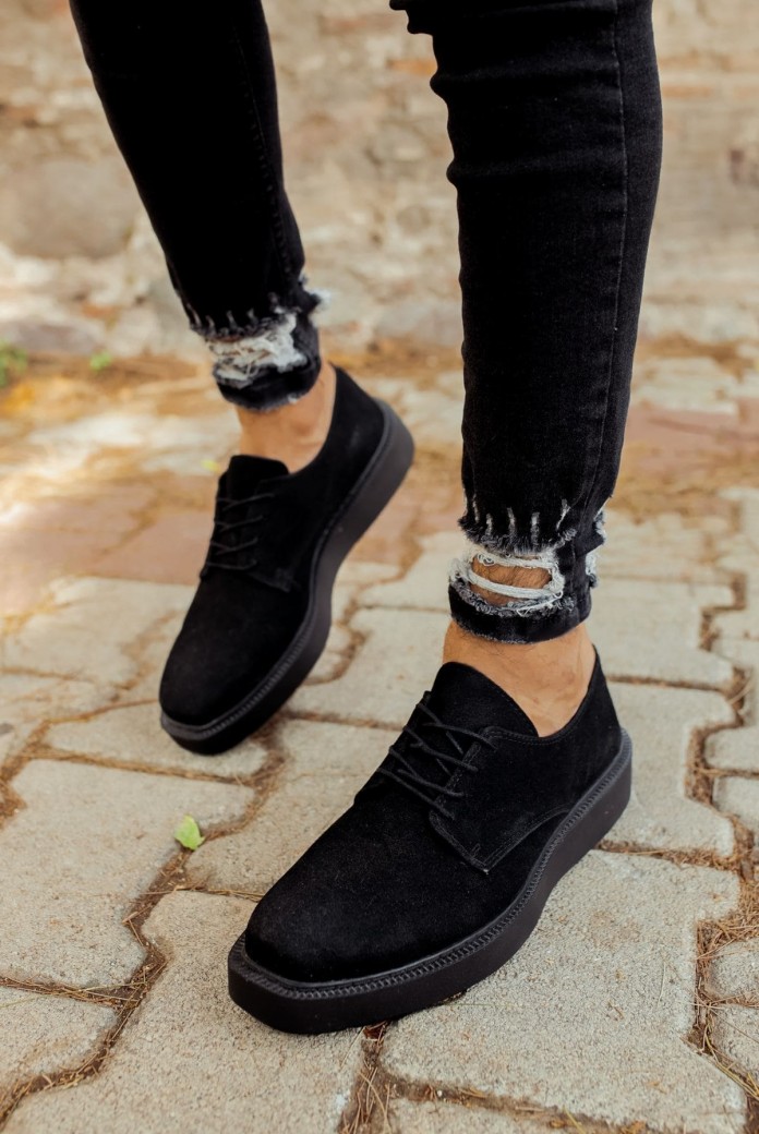 CH001 Classic Lace Erkek Günlük Bağcıklı Süet Klasik Ayakkabı CST - Siyah CH001 Classic Lace Erkek Günlük Bağcıklı Süet Klasik Ayakkabı CST - Siyah
