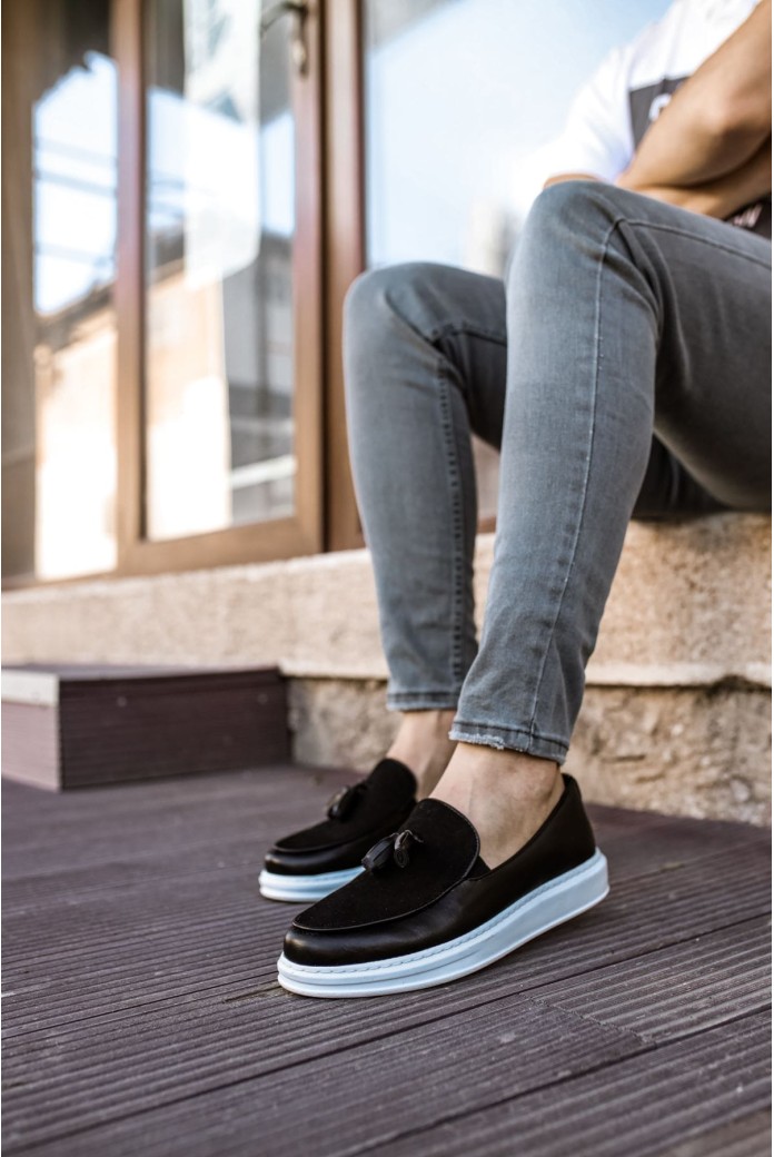 CH002 Loafer Pelle Erkek Günlük Bağcıksız Corcik Cilt Süet Klasik Ayakkabı CSBT - Siyah CH002 Loafer Pelle Erkek Günlük Bağcıksız Corcik Cilt Süet Klasik Ayakkabı CSBT - Siyah