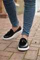 CH002 Loafer Pelle Erkek Günlük Bağcıksız Corcik Cilt Süet Klasik Ayakkabı CSBT - Siyah