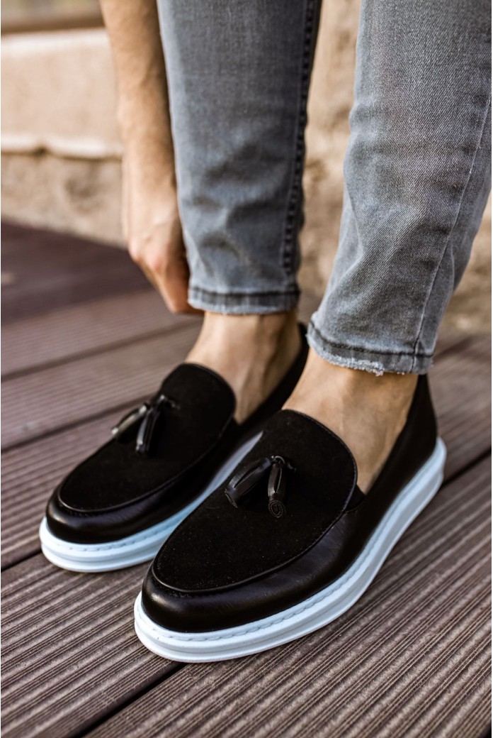 CH002 Loafer Pelle Erkek Günlük Bağcıksız Corcik Cilt Süet Klasik Ayakkabı CSBT - Siyah CH002 Loafer Pelle Erkek Günlük Bağcıksız Corcik Cilt Süet Klasik Ayakkabı CSBT - Siyah