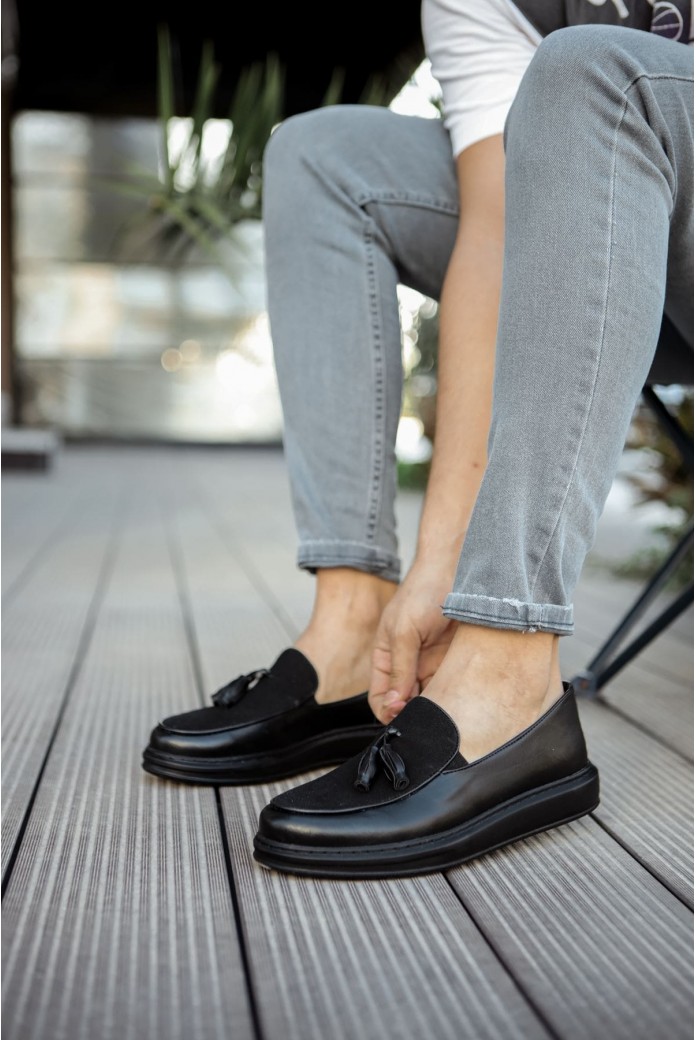 CH002 Loafer Pelle Erkek Günlük Bağcıksız Corcik Cilt Süet Klasik Ayakkabı CST - Siyah CH002 Loafer Pelle Erkek Günlük Bağcıksız Corcik Cilt Süet Klasik Ayakkabı CST - Siyah