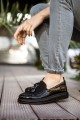 CH002 Loafer Verniciata Erkek Günlük Bağcıksız Corcik Rugan Süet Klasik Ayakkabı RSST - Siyah