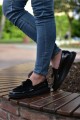 CH002 Loafer Verniciata Erkek Günlük Bağcıksız Corcik Rugan Süet Klasik Ayakkabı RSST - Siyah