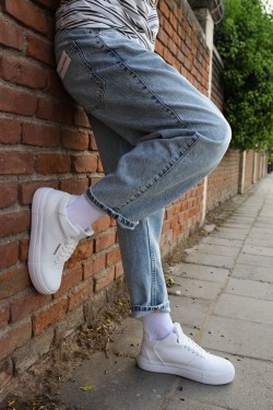 CH004 Hide Erkek Günlük Bağcıklı Cilt Spor Sneaker Ayakkabı CBT - Beyaz CH004 Hide Erkek Günlük Bağcıklı Cilt Spor Sneaker Ayakkabı CBT - Beyaz