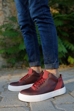 CH004 Hide Erkek Günlük Bağcıklı Cilt Spor Sneaker Ayakkabı CBT - Bordo CH004 Hide Erkek Günlük Bağcıklı Cilt Spor Sneaker Ayakkabı CBT - Bordo