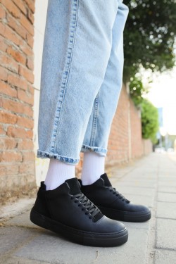 CH004 Hide Erkek Günlük Bağcıklı Cilt Spor Sneaker Ayakkabı CST - Siyah CH004 Hide Erkek Günlük Bağcıklı Cilt Spor Sneaker Ayakkabı CST - Siyah