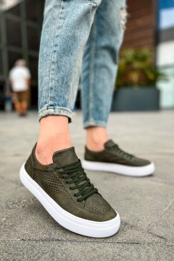 CH015 First Edition Erkek Günlük Bağcıklı Cilt Spor Sneaker Ayakkabı CBT - Haki CH015 First Edition Erkek Günlük Bağcıklı Cilt Spor Sneaker Ayakkabı CBT - Haki