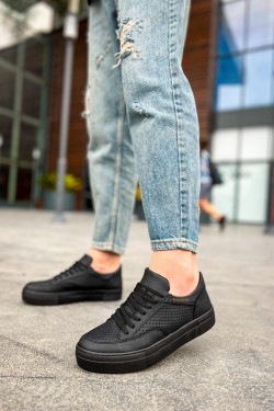 CH015 First Edition Erkek Günlük Bağcıklı Cilt Spor Sneaker Ayakkabı CST - Siyah CH015 First Edition Erkek Günlük Bağcıklı Cilt Spor Sneaker Ayakkabı CST - Siyah