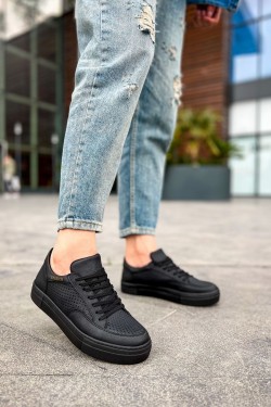 CH015 First Edition Erkek Günlük Bağcıklı Cilt Spor Sneaker Ayakkabı CST - Siyah CH015 First Edition Erkek Günlük Bağcıklı Cilt Spor Sneaker Ayakkabı CST - Siyah