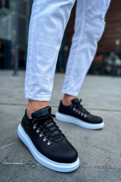CH021 Favo Erkek Günlük Bağcıklı Cilt Spor Sneaker Ayakkabı CBT - Siyah CH021 Favo Erkek Günlük Bağcıklı Cilt Spor Sneaker Ayakkabı CBT - Siyah