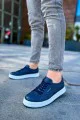 CH043 Cowien Erkek Günlük Bağcıklı Cilt Spor Sneaker Ayakkabı CBT - Lacivert