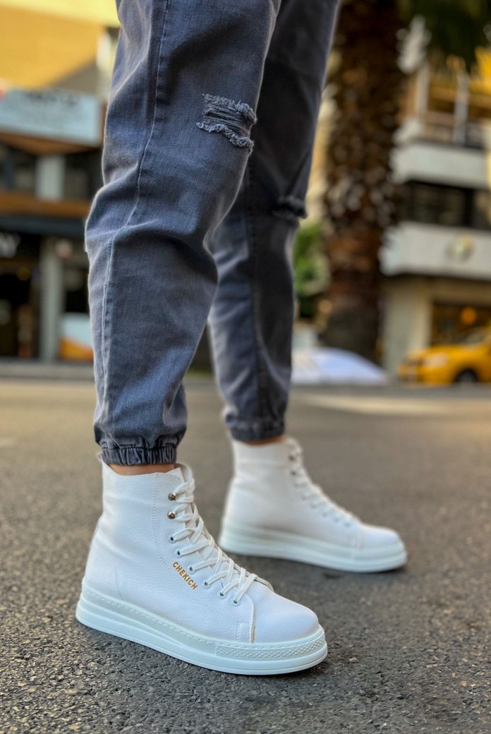 CH055 Between Erkek Spor Günlük Bağcıklı Cilt Bot CBT - Beyaz