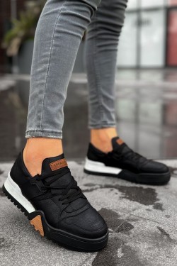 CH067 Warrem Erkek Günlük Bağcıklı Cilt Spor Sneaker Ayakkabı CSBT - Siyah CH067 Warrem Erkek Günlük Bağcıklı Cilt Spor Sneaker Ayakkabı CSBT - Siyah