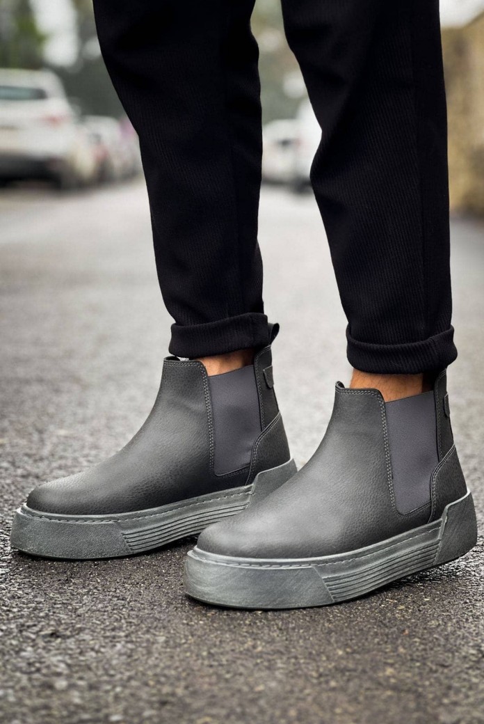 CH069 Harmany Erkek Spor Günlük Bağcıksız Cilt Bot CAT - Antrasit CH069 Harmany Erkek Spor Günlük Bağcıksız Cilt Bot CAT - Antrasit