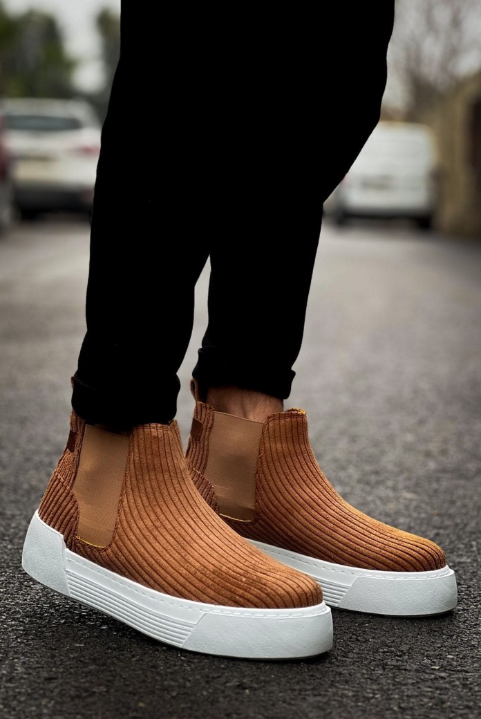 CH069 Harmany Erkek Spor Günlük Bağcıksız Kadife Bot KBT - Taba