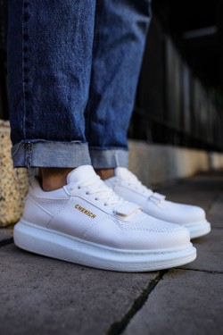 CH073 Flatline Erkek Günlük Bağcıklı Cilt Spor Sneaker Ayakkabı CBT - Beyaz CH073 Flatline Erkek Günlük Bağcıklı Cilt Spor Sneaker Ayakkabı CBT - Beyaz