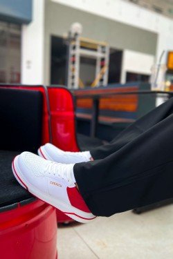 CH075 Signature Erkek Günlük Bağcıklı Cilt Spor Sneaker Ayakkabı CBKT - Beyaz/Kırmızı CH075 Signature Erkek Günlük Bağcıklı Cilt Spor Sneaker Ayakkabı CBKT - Beyaz/Kırmızı
