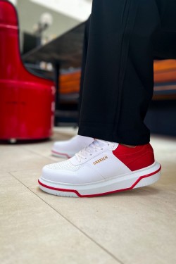 CH075 Signature Erkek Günlük Bağcıklı Cilt Spor Sneaker Ayakkabı CBKT - Beyaz/Kırmızı CH075 Signature Erkek Günlük Bağcıklı Cilt Spor Sneaker Ayakkabı CBKT - Beyaz/Kırmızı