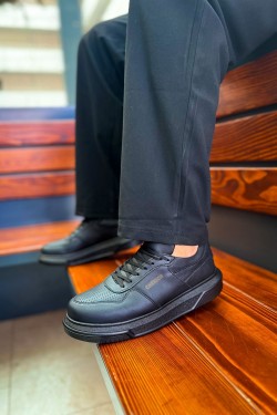 CH075 Signature Erkek Günlük Bağcıklı Cilt Spor Sneaker Ayakkabı CST - Siyah CH075 Signature Erkek Günlük Bağcıklı Cilt Spor Sneaker Ayakkabı CST - Siyah