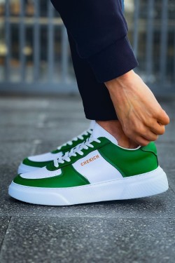 CH087 Kenton Erkek Günlük Bağcıklı Cilt Spor Sneaker Ayakkabı CBT - Beyaz/Yeşil CH087 Kenton Erkek Günlük Bağcıklı Cilt Spor Sneaker Ayakkabı CBT - Beyaz/Yeşil