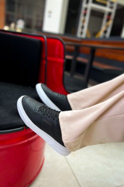 CH087 Kenton Erkek Günlük Bağcıklı Cilt Spor Sneaker Ayakkabı CBT - Siyah CH087 Kenton Erkek Günlük Bağcıklı Cilt Spor Sneaker Ayakkabı CBT - Siyah