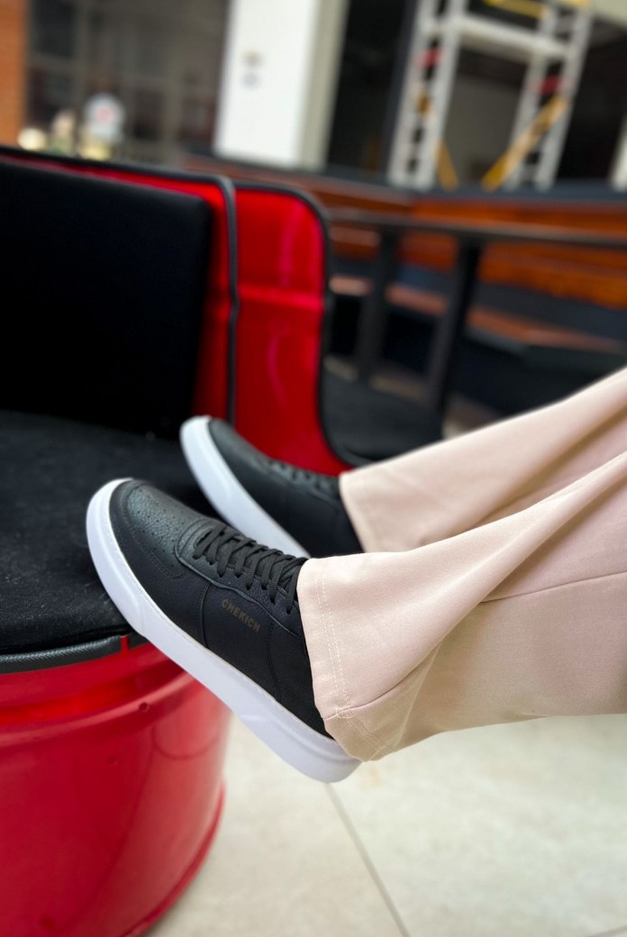 CH087 Kenton Erkek Günlük Bağcıklı Cilt Spor Sneaker Ayakkabı CBT - Siyah CH087 Kenton Erkek Günlük Bağcıklı Cilt Spor Sneaker Ayakkabı CBT - Siyah