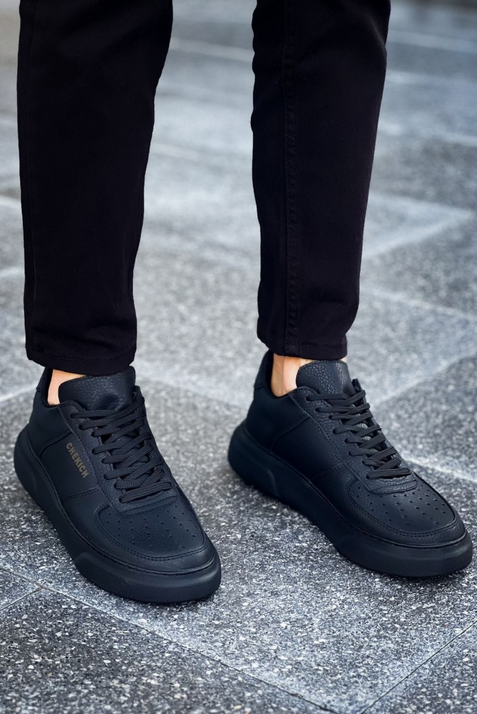 CH087 Kenton Erkek Günlük Bağcıklı Cilt Spor Sneaker Ayakkabı CST - Siyah CH087 Kenton Erkek Günlük Bağcıklı Cilt Spor Sneaker Ayakkabı CST - Siyah