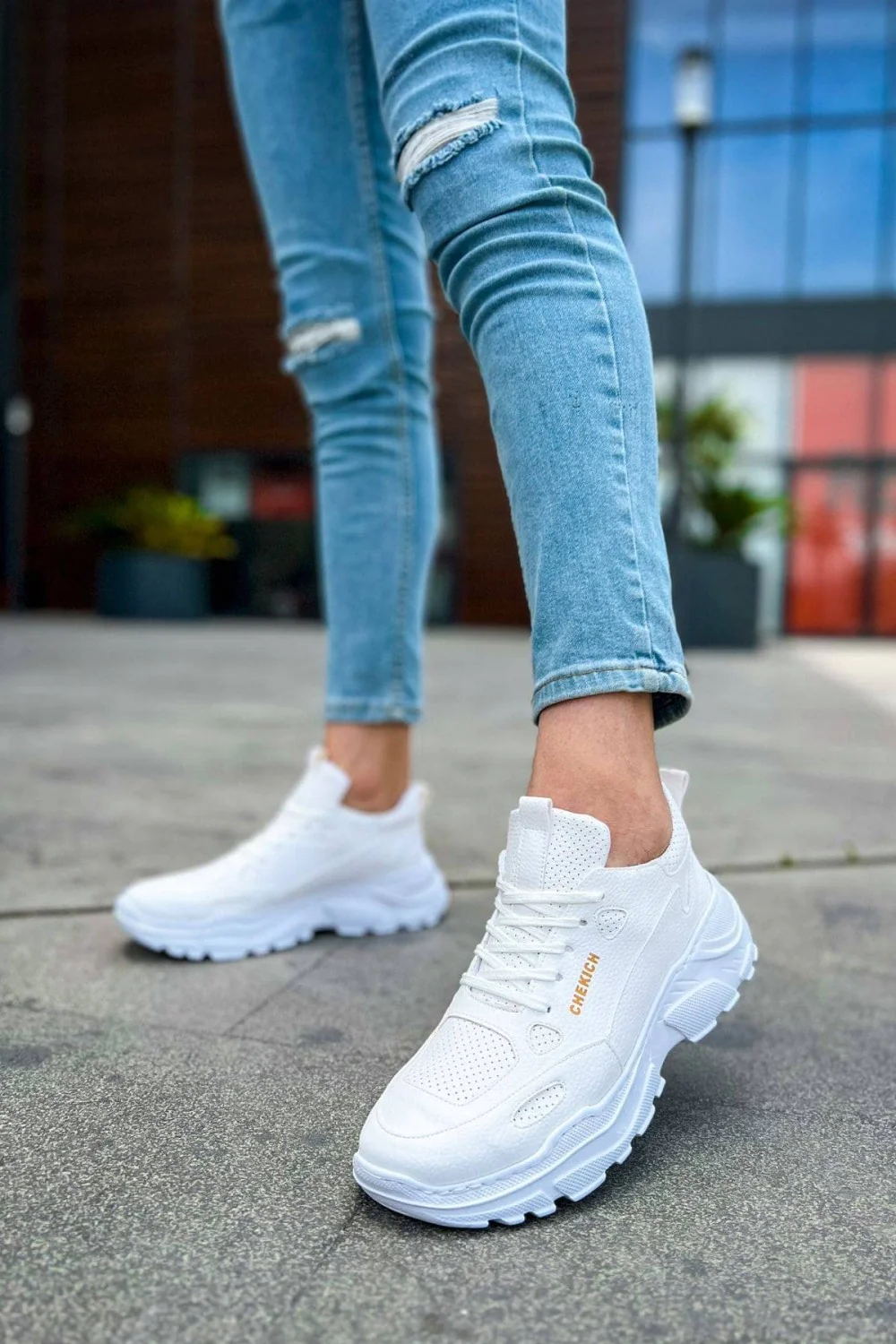 CH089 Low Top Lace Up Erkek Günlük Bağcıklı Cilt Spor Sneaker Ayakkabı CBT - Beyaz CH089 Low Top Lace Up Erkek Günlük Bağcıklı Cilt Spor Sneaker Ayakkabı CBT - Beyaz