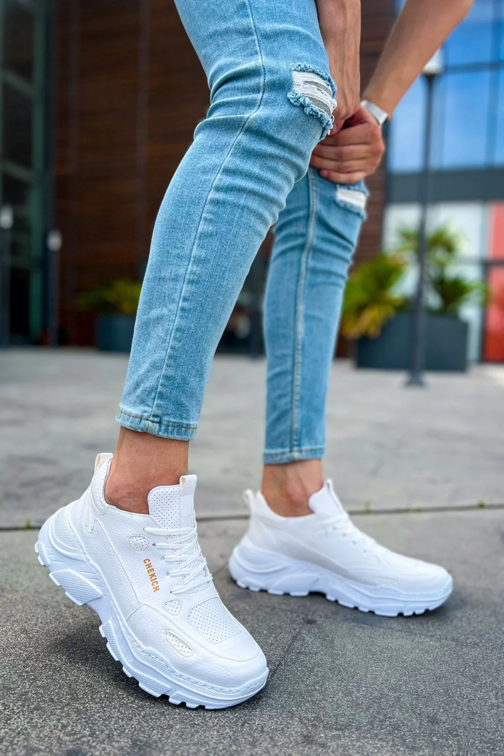 CH089 Low Top Lace Up Erkek Günlük Bağcıklı Cilt Spor Sneaker Ayakkabı CBT - Beyaz CH089 Low Top Lace Up Erkek Günlük Bağcıklı Cilt Spor Sneaker Ayakkabı CBT - Beyaz