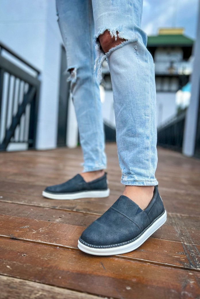 CH091 Brecon Erkek Günlük Bağcıksız Cilt Klasik Ayakkabı CBT - Antrasit