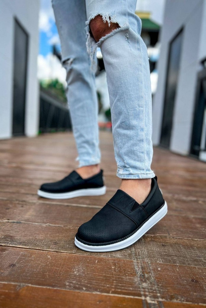 CH091 Brecon Erkek Günlük Bağcıksız Cilt Klasik Ayakkabı CBT - Siyah