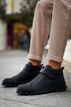 CH103 Pyramid Long Erkek Spor Günlük Bağcıksız Cırtlı Cilt Bot CST - Siyah CH103 Pyramid Long Erkek Spor Günlük Bağcıksız Cırtlı Cilt Bot CST - Siyah