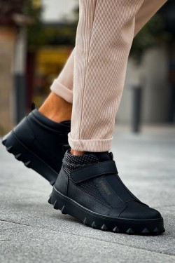 CH103 Pyramid Long Erkek Spor Günlük Bağcıksız Cırtlı Cilt Bot CST - Siyah CH103 Pyramid Long Erkek Spor Günlük Bağcıksız Cırtlı Cilt Bot CST - Siyah