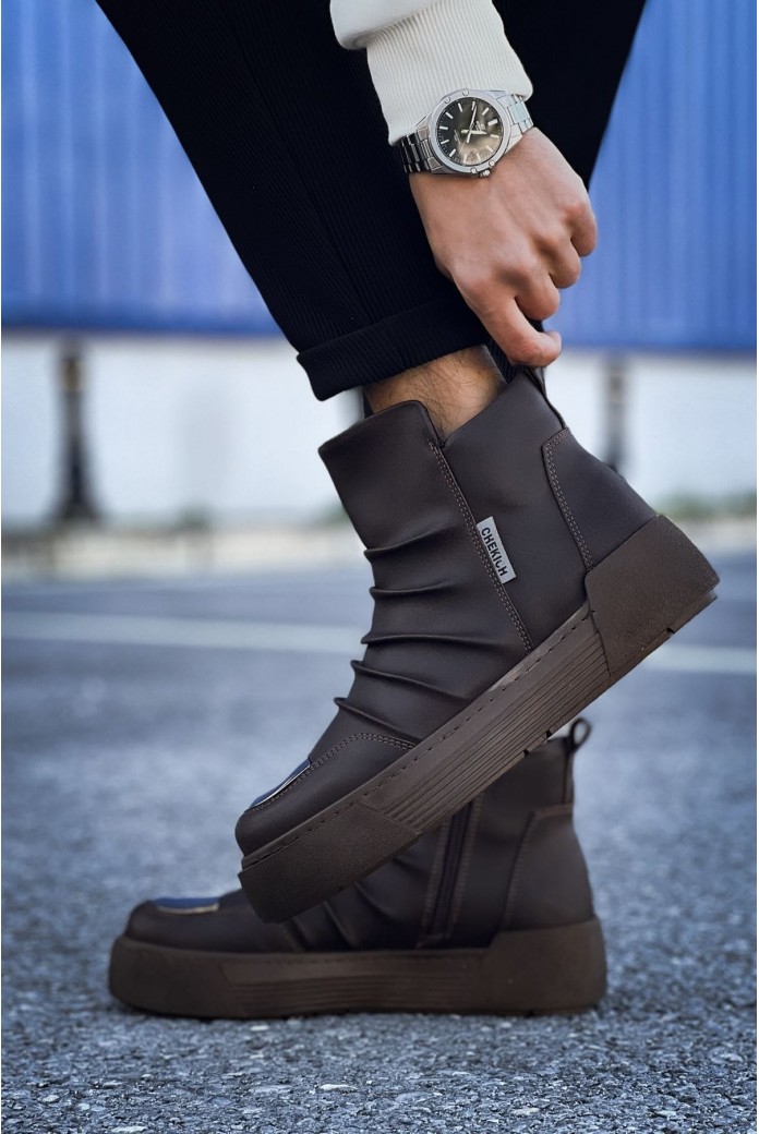 CH113 Swat Erkek Spor Günlük Fermuarlı Cilt Bot CKT - Kahverengi CH113 Swat Erkek Spor Günlük Fermuarlı Cilt Bot CKT - Kahverengi