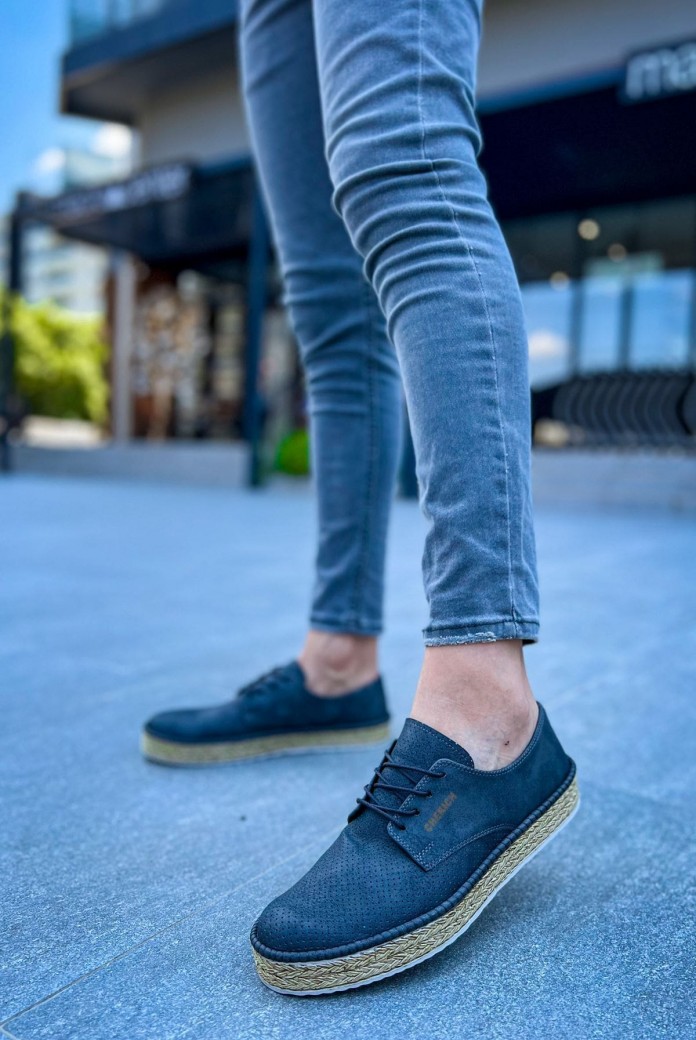 CH117 Stamina Nuova Erkek Günlük Bağcıklı Hasır Taban Cilt Klasik Ayakkabı CHT - Antrasit