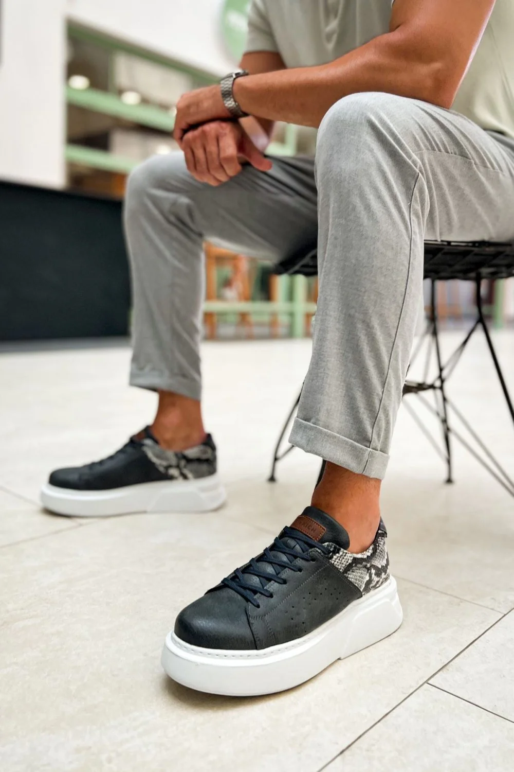 CH145 Sauerbergg Erkek Günlük Bağcıklı Cilt Spor Sneaker Ayakkabı CBT - Antrasit CH145 Sauerbergg Erkek Günlük Bağcıklı Cilt Spor Sneaker Ayakkabı CBT - Antrasit