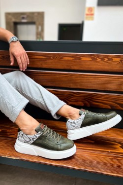 CH145 Sauerbergg Erkek Günlük Bağcıklı Cilt Spor Sneaker Ayakkabı CBT - Haki CH145 Sauerbergg Erkek Günlük Bağcıklı Cilt Spor Sneaker Ayakkabı CBT - Haki