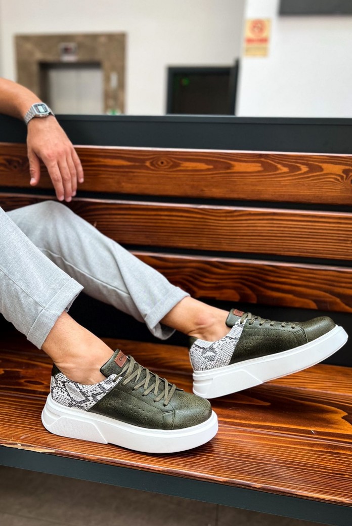CH145 Sauerbergg Erkek Günlük Bağcıklı Cilt Spor Sneaker Ayakkabı CBT - Haki CH145 Sauerbergg Erkek Günlük Bağcıklı Cilt Spor Sneaker Ayakkabı CBT - Haki