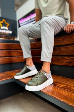 CH145 Sauerbergg Erkek Günlük Bağcıklı Cilt Spor Sneaker Ayakkabı CBT - Haki CH145 Sauerbergg Erkek Günlük Bağcıklı Cilt Spor Sneaker Ayakkabı CBT - Haki