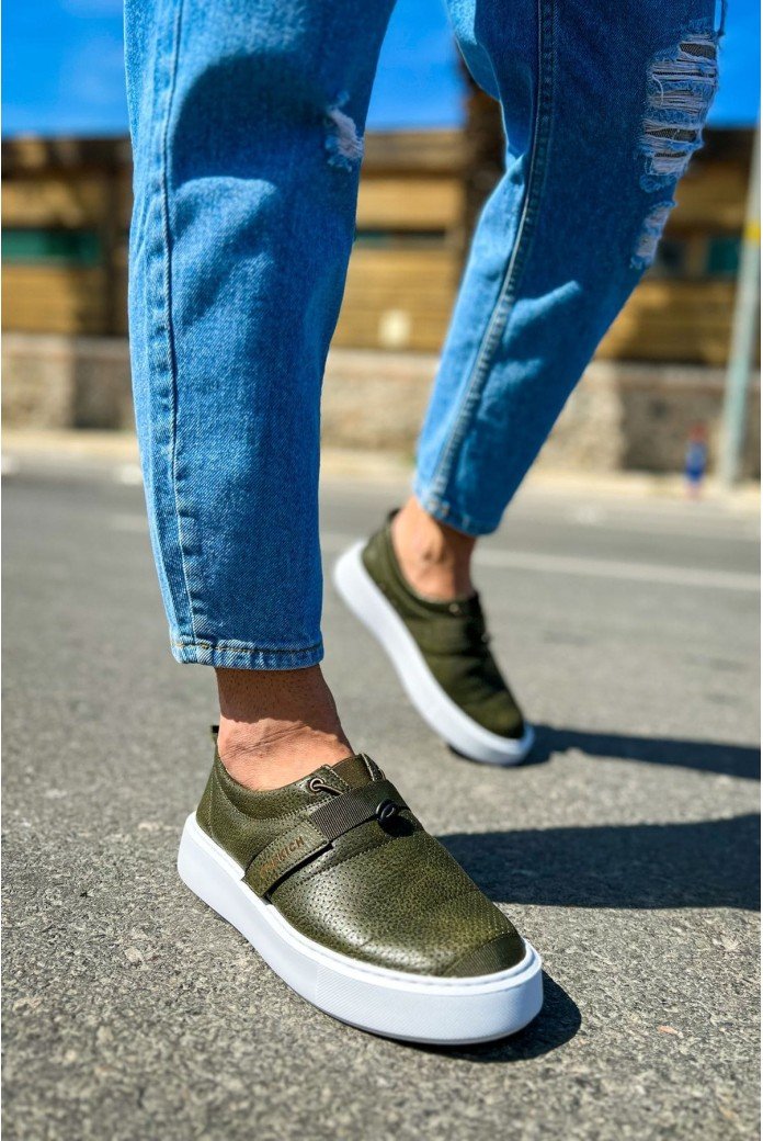 CH147 Dobeny Erkek Günlük Bağcıksız Cırtlı Cilt Spor Sneaker Ayakkabı CBT - Haki CH147 Dobeny Erkek Günlük Bağcıksız Cırtlı Cilt Spor Sneaker Ayakkabı CBT - Haki