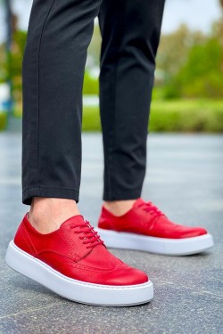 CH149 Changer Over Erkek Günlük Bağcıklı Cilt Klasik Ayakkabı CBT - Kırmızı CH149 Changer Over Erkek Günlük Bağcıklı Cilt Klasik Ayakkabı CBT - Kırmızı